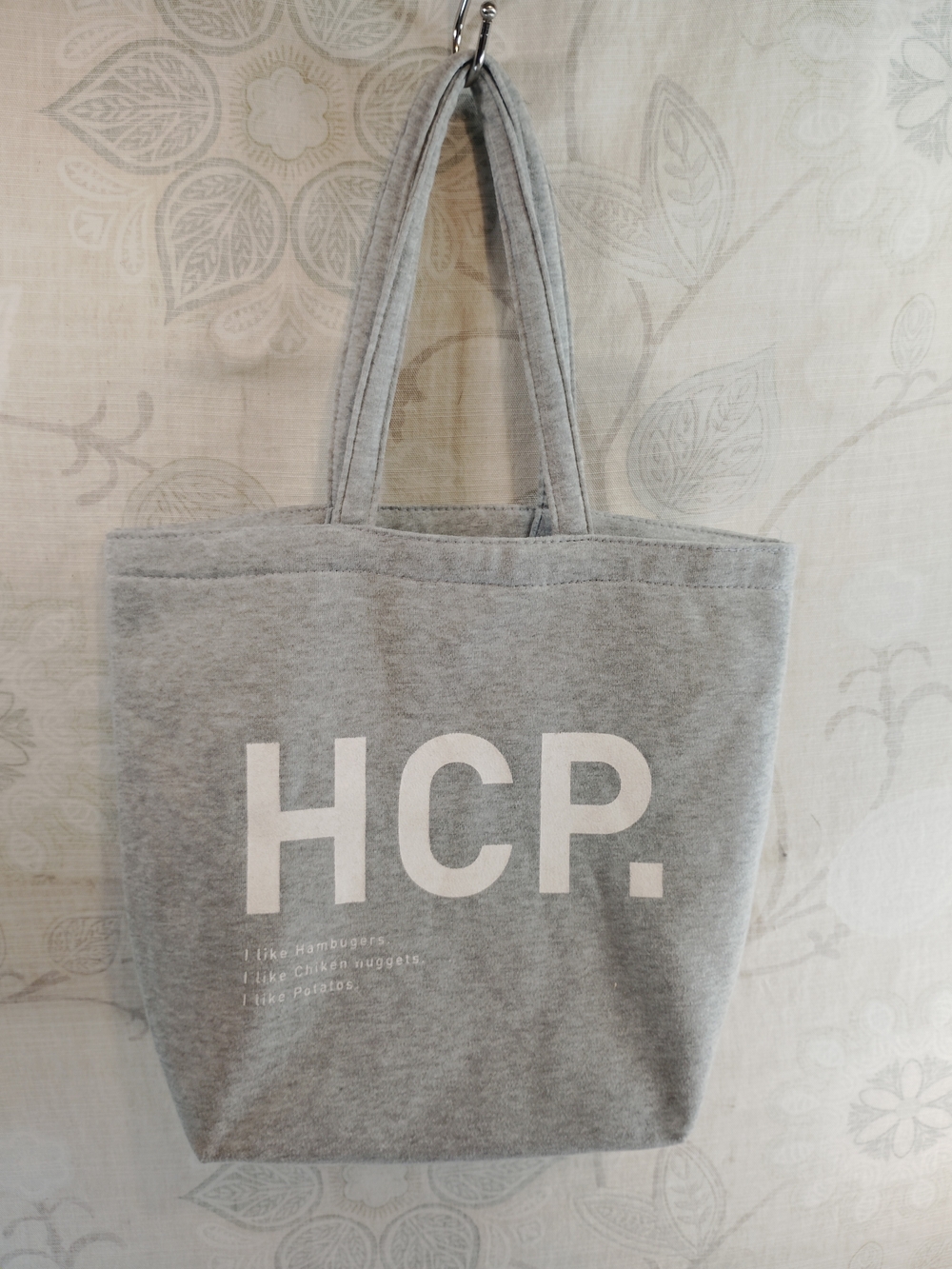 HCP. Gray Sweat Material Shoulder Tote Bag – Casual  Carryall